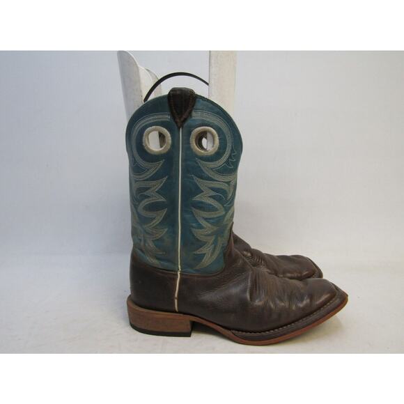 JUSTIN Mens Size 8.5 D Blue Brown Leather Western Cowboy Boots main image 10